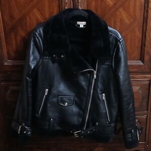 Topshop Black Leather Jacket
